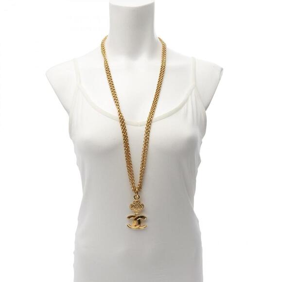 CHANEL Gold Logo Necklace - Picture 7 of 9
